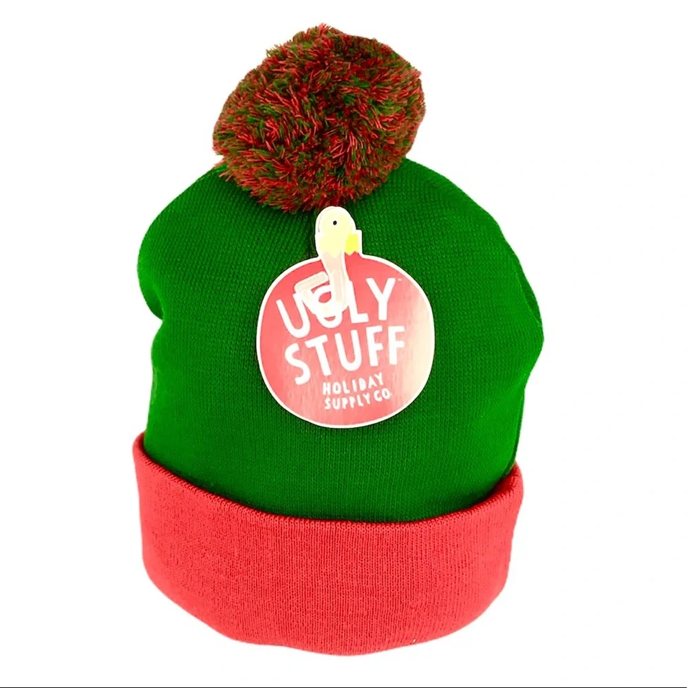 Ugly Stuff Your Sweater Is Ugly Beanie, Green, Red